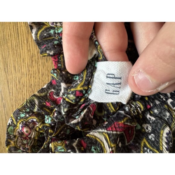 Gap Women Blouse Size XS Paisley Flutter Sleeve Lightweight Polyester Ruffles - Picture 3 of 13